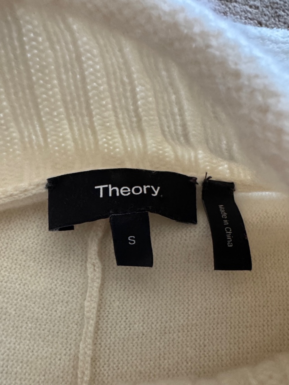Theory Ivory Cable-Knit Turtleneck Sweater - Picture 2 of 3